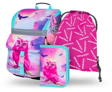 BAAGL 3 SET Zippy Owl: aktovka, svinčnik, torba, ver. 2