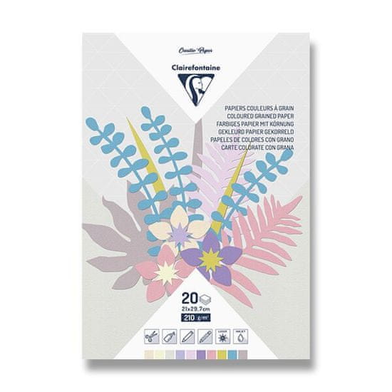 Clairefontaine Komplet ustvarjalnih papirjev Avenue Mandarine pastelnih barv 20 listov