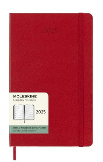 Moleskine Dnevnik 2025, trda vezava, L, tedenski, rdeč