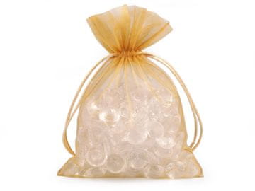 Darilna vrečka 13x18 cm organza - zlata svetloba (10 kosov)