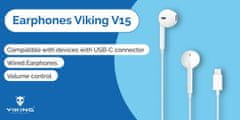 Viking Slušalke V15/USB-C/Wire/White/White