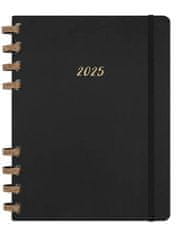 Moleskine Spiralni dnevnik 2025, trda vezava XL, mesečni/tedenski, črn