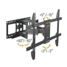 Brateck Raztegljiv nosilec LPA69-466 za televizor 37"-80" 60kg Nastavljiv stenski nosilec Heavy Duty