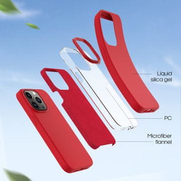 ER POWER Silikonski ovitek CARNEVAL SNAP za iPhone 14 z MagSafe - rdeč