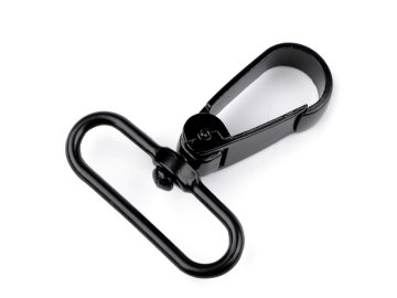 Kovinska vrtljiva karabinka, razdalja 39 mm - črni lak (2 kosa)