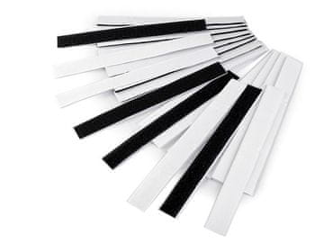 Velcro kavelj + plišasto lepilo širine 20 mm - mešanica črne in bele barve (4 pari)