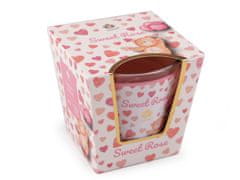 Dišeča sveča v steklu 120 g - (Sweet Rose) roza (12 kosov)