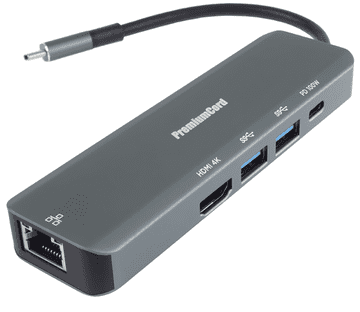 USB-C s HDMI, 2x USB3.2, PD 100W, RJ45