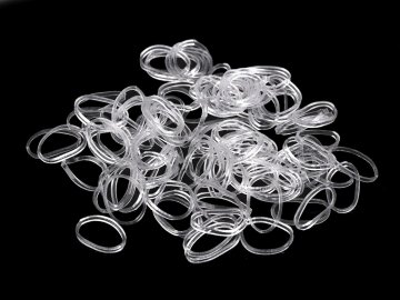 Majhne elastike za lase, transparentne / na paket - transparentne