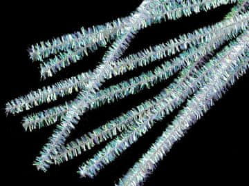 Lasnata lurex žica Ø6 mm dolžine 30 cm - prozorna AB (10 kosov)