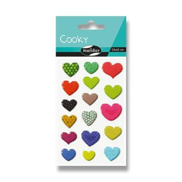 Maildor 3D Cooky nalepke - Vzorčene srca