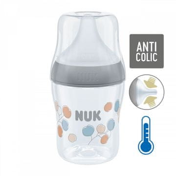 Nuk Perfect Match steklenička za dojenčke z uravnavanjem temperature 150 ml siva