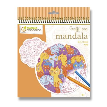 Avenue Mandarine Barvna stran Graffy Pop Mandala - mačke