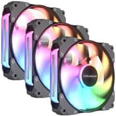 Cougar ventilator APOLAR 120 ARGB (3 pakiranja) 120mm hidro dinamični ležaji modularni črn