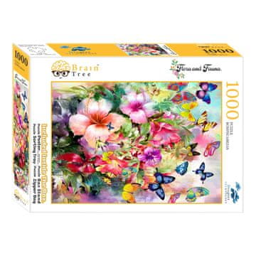 Brain Tree Puzzle Cvetovi in metulji 1000 kosov