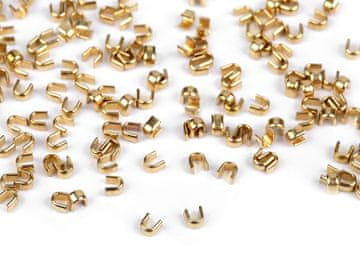 Spirala in kovinska zadrga z zaključkom št. 3; 5; 8; 10 zgornji - (3 mm) zlata svetloba (10 g)