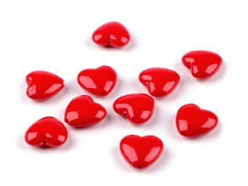 Plastični srčki 17x18 mm - rdeči (10 kosov)