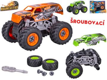 Roadblasters monster truck 12 cm vijak za vztrajnik - mešanica barv (zelena, oranžna)