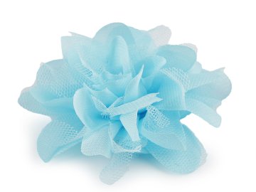 Šifonski cvet Ø8 in 9 cm - (9 cm) modro modra (10 kosov)