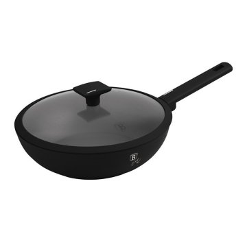 Berlingerhaus Ponev WOK s titanovo površino in pokrovom 28 cm Matte Black Collection BH-8181