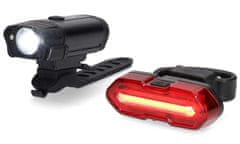Nedis Luč za kolo / baterijsko napajanje/ 5 V DC/ 3 W/ priložene baterije/ možnost ponovnega polnjenja/ 6500 K/ doseg svetlobe 100 m/ USB-C/ črna