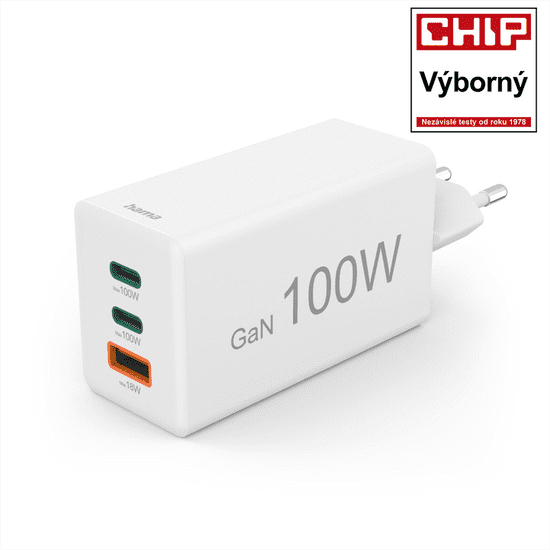 Hama Hitri polnilec USB GaN 2x USB-C + USB-A, PD/QC, 100 W