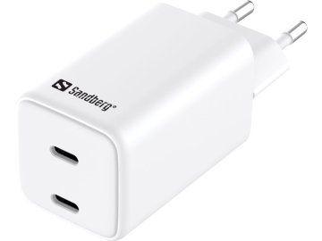 Noname Sandbergov polnilec za izmenični tok z dvojnim USB-C PD65W EU