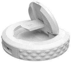 Immax večnamenska namizna ura CLOCK/ brezžični polnilec Qi 3v1/ 5W/10W/ osvetlitev/ bela