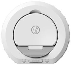 Immax večnamenska namizna ura CLOCK/ brezžični polnilec Qi 3v1/ 5W/10W/ osvetlitev/ bela