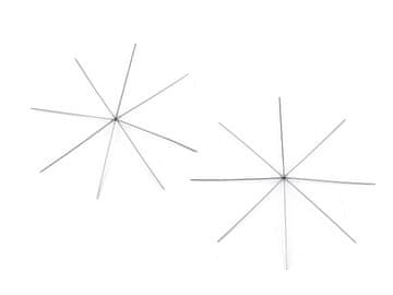 Poinsettia / snežinke žična osnova za perle Ø10,5 cm, 12,5 cm, 13,5 cm - (Ø12,5 cm) platinasta (20 kosov)