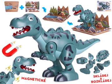 Dinozaver T-Rex 28 cm magnetni z dodatki 2 kosa