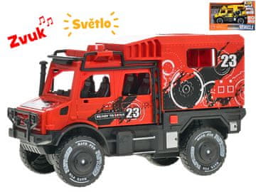 18 cm terensko vozilo na baterije s svetlobo in zvokom - mešanica barv (rumena, rdeča)