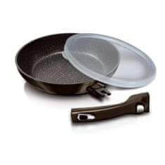 Berlingerhaus Ponev z odstranljivim ročajem in marmornato površino 28 cm Shiny Black Edition BH-7154