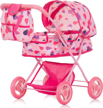 Chipolino Globok voziček za lutke Dora Hearts