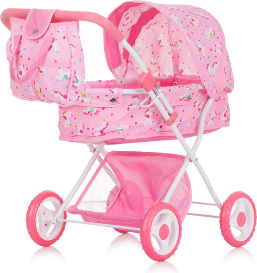 Chipolino Globok voziček za lutke Dora Unicorn
