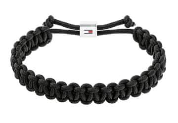 Tommy Hilfiger Črna paracord zapestnica pletena 2790496