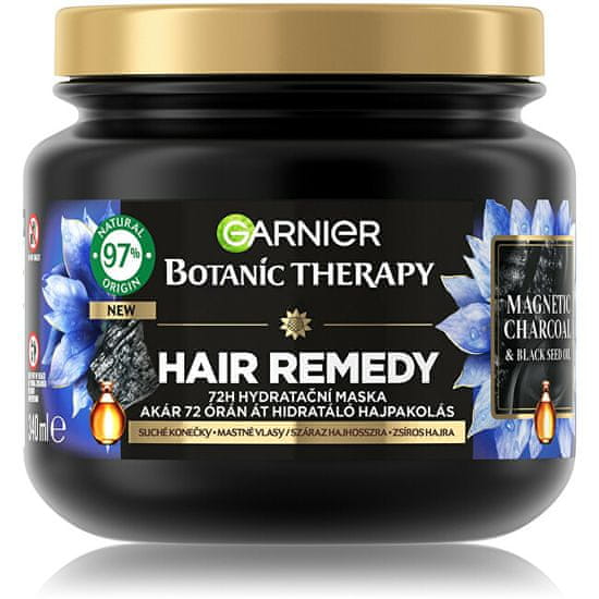 Garnier Vlažilna maska za mastne lase in suhe konice Botanic Therapy Magnetno oglje (Hair Remedy) 340 ml