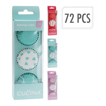 Košarica za slaščice 4 cm papir (72 kosov) in motivi