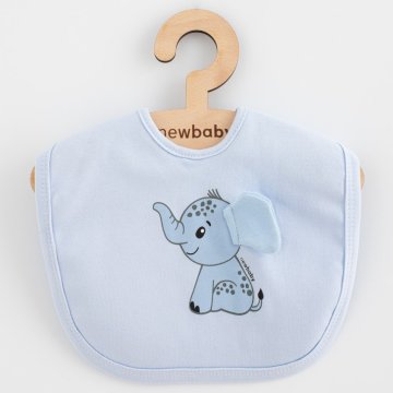NEW BABY Otroški bombažni slinček Happy Elephant blue