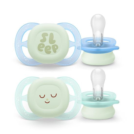 Philips AVENT Ultrastart nočni dudelec 0-2m, deček, 2 kosa