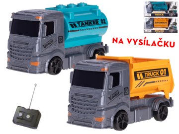 R/C tovornjak 13 cm 27 MHz z enostavnim delovanjem na baterije - mešanica barv (rumena, modra)