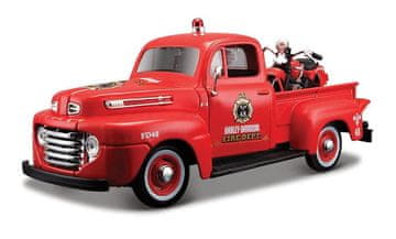 Maisto - Harley-Davidson Custom, 1948 Ford F-1 Pick up + 1936 EL Knucklehead, 1:24