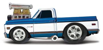 Maisto - Muscle Machines - 1972 Chevrolet C10 Pickup, modro-belo, 1:64