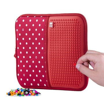 PIXIE CREW Kreativna torbica XL za majhne stvari rdeča tkanina z belimi pikami