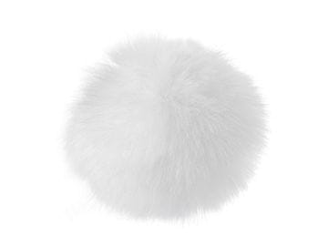 Kožuhovinasti pompom z zanko Ø12 in 14 cm - (Ø12 cm) bela (6 kosov)