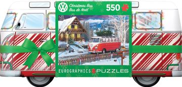 EuroGraphics Puzzle v pločevinasti škatli Božični avtobus Volkswagen 550 kosov