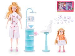 Lutka zdravnik 29 cm s pacientom 14 cm in dodatki
