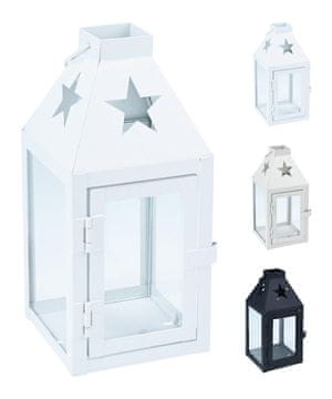 Svetilka za svečo 17x8x8cm steklo+kovina