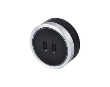 Viking A50SB vtični modul, srebrn/črn/izhodi - 1xUSB-A/moč do 2500W/230V,16A,50Hz