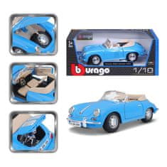BBurago Porsche 356B Cabriolet 1961 modra 1:18
